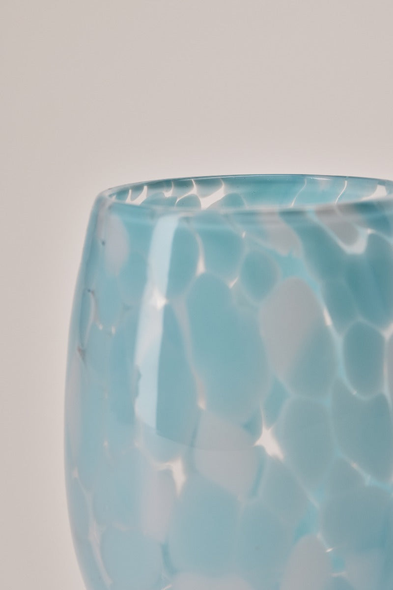 Water glass dots, Clear/white+light blue - Bahne